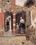 HOOCH, Pieter de The Courtyard of a House in Delft dg painting